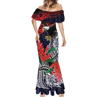American Samoa Bald Eagle Personalized Mermaid Dress Samoa Muamua Le Atua LT9 - Polynesian Pride