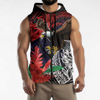 American Samoa Bald Eagle Personalized Sleeveless Zip Hoodie Samoa Muamua Le Atua LT9