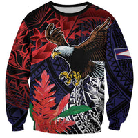 American Samoa Bald Eagle Personalized Sweatshirt Samoa Muamua Le Atua