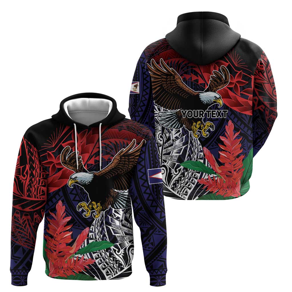 American Samoa Bald Eagle Personalized Zip Hoodie Samoa Muamua Le Atua
