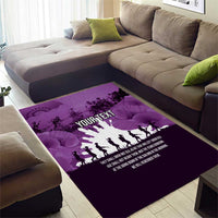 Anzac Day Gallipoli Personalised Area Rug Purple Poppy Flowers