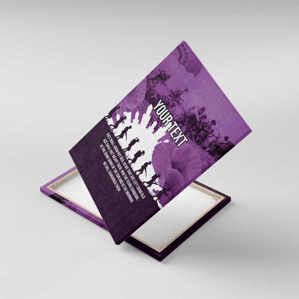 Anzac Day Gallipoli Personalised Canvas Wall Art Purple Poppy Flowers LT9 With Frame Purple - Polynesian Pride