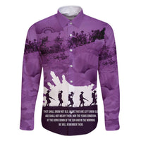 Anzac Day Gallipoli Personalised Family Matching Long Sleeve Bodycon Dress and Hawaiian Shirt Purple Poppy Flowers LT9 Dad's Shirt - Long Sleeve Purple - Polynesian Pride