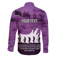 Anzac Day Gallipoli Personalised Family Matching Off The Shoulder Long Sleeve Dress and Hawaiian Shirt Purple Poppy Flowers LT9 - Polynesian Pride