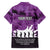 Anzac Day Gallipoli Personalised Family Matching Off Shoulder Short Dress and Hawaiian Shirt Purple Poppy Flowers