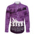 Anzac Day Gallipoli Personalised Family Matching Off Shoulder Short Dress and Hawaiian Shirt Purple Poppy Flowers