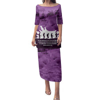 Anzac Day Gallipoli Personalised Family Matching Puletasi and Hawaiian Shirt Purple Poppy Flowers LT9 Mom's Dress Purple - Polynesian Pride