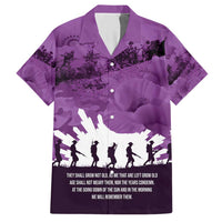 Anzac Day Gallipoli Personalised Hawaiian Shirt Purple Poppy Flowers