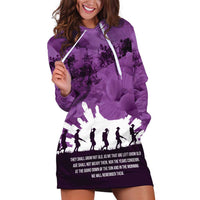 Anzac Day Gallipoli Personalised Hoodie Dress Purple Poppy Flowers