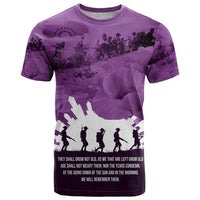 Anzac Day Gallipoli Personalised T Shirt Purple Poppy Flowers