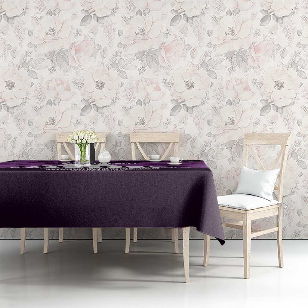 Anzac Day Gallipoli Personalised Tablecloth Purple Poppy Flowers