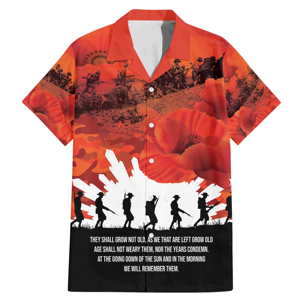 Anzac Day Gallipoli Personalised Family Matching Mermaid Dress and Hawaiian Shirt Red Poppy Flowers LT9 Dad's Shirt - Short Sleeve Red - Polynesian Pride