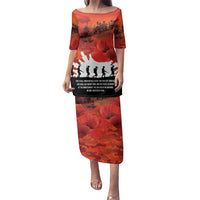 Anzac Day Gallipoli Personalised Family Matching Puletasi and Hawaiian Shirt Red Poppy Flowers LT9 Mom's Dress Red - Polynesian Pride