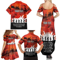 Anzac Day Gallipoli Personalised Family Matching Summer Maxi Dress and Hawaiian Shirt Red Poppy Flowers LT9 - Polynesian Pride