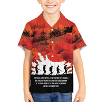 Anzac Day Gallipoli Personalised Family Matching Summer Maxi Dress and Hawaiian Shirt Red Poppy Flowers LT9 Son's Shirt Red - Polynesian Pride