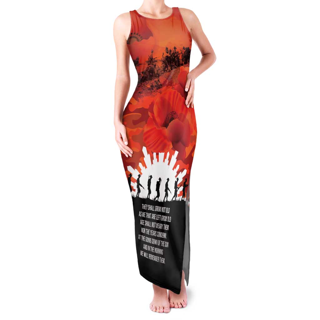 Anzac Day Gallipoli Personalised Family Matching Tank Maxi Dress and Hawaiian Shirt Red Poppy Flowers LT9 Mom's Dress Red - Polynesian Pride