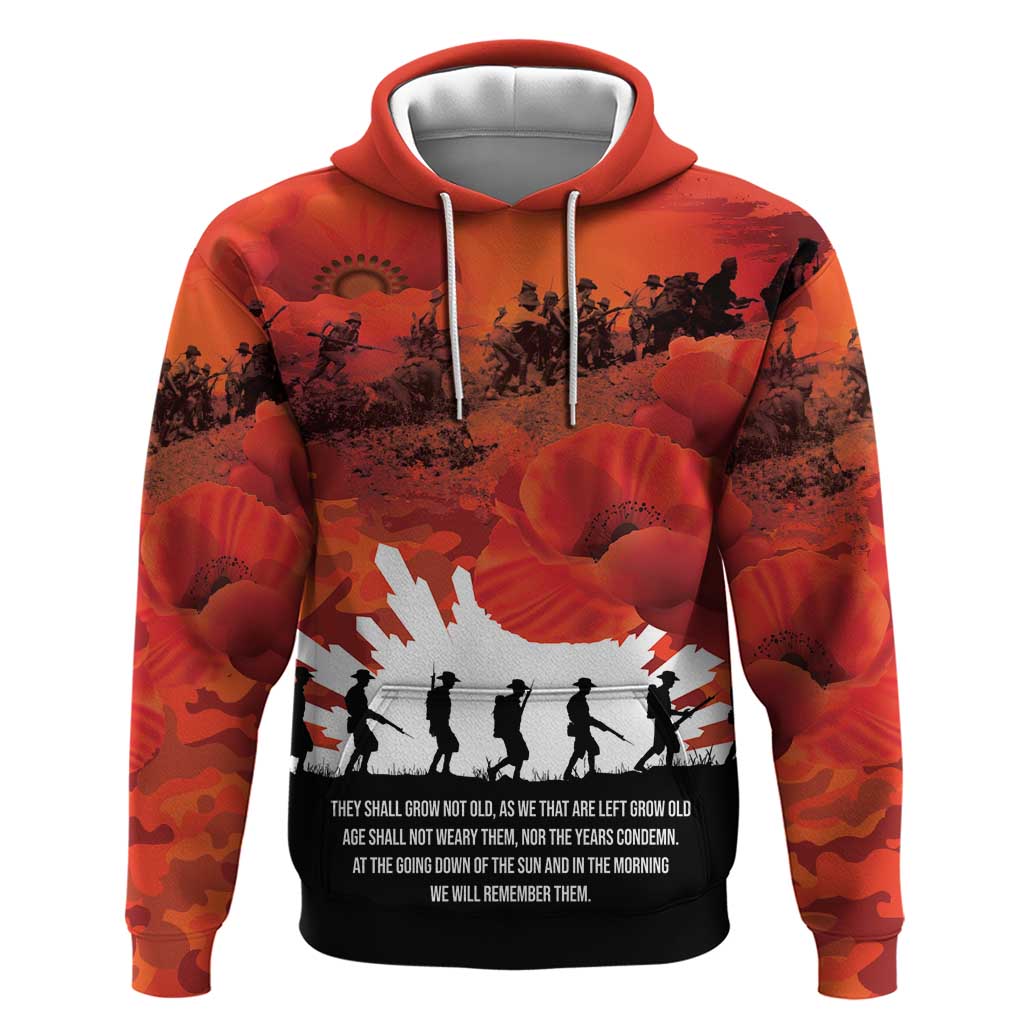 Anzac Day Gallipoli Personalised Hoodie Red Poppy Flowers