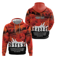 Anzac Day Gallipoli Personalised Hoodie Red Poppy Flowers