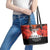 Anzac Day Gallipoli Personalised Leather Tote Bag Red Poppy Flowers