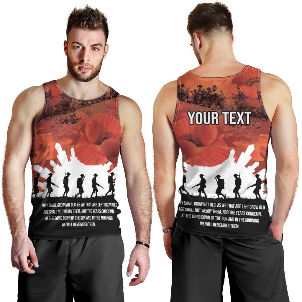 Anzac Day Gallipoli Personalised Men Tank Top Red Poppy Flowers