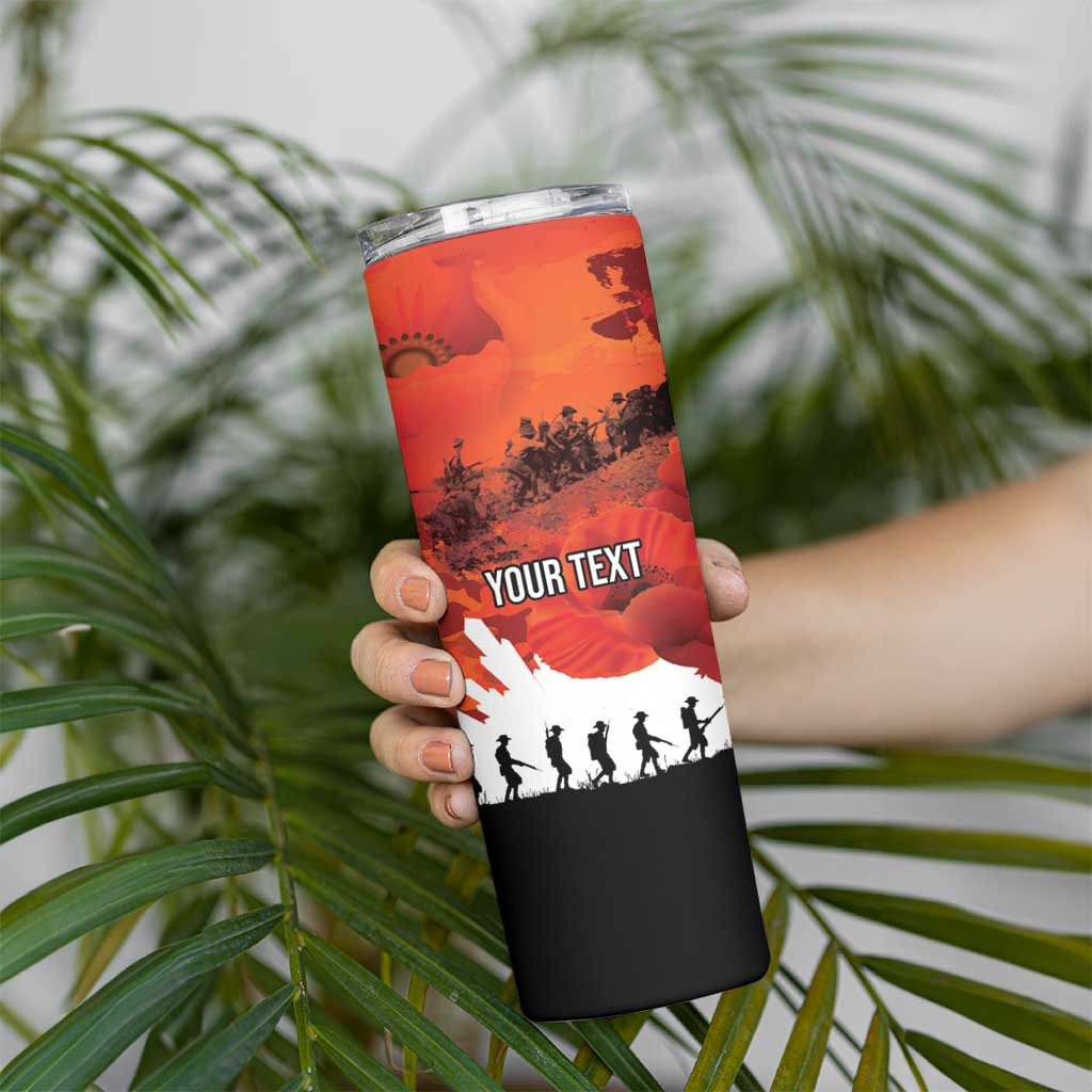 Anzac Day Gallipoli Personalised Skinny Tumbler Red Poppy Flowers