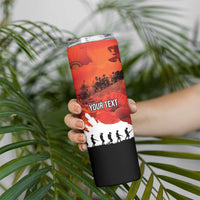 Anzac Day Gallipoli Personalised Skinny Tumbler Red Poppy Flowers