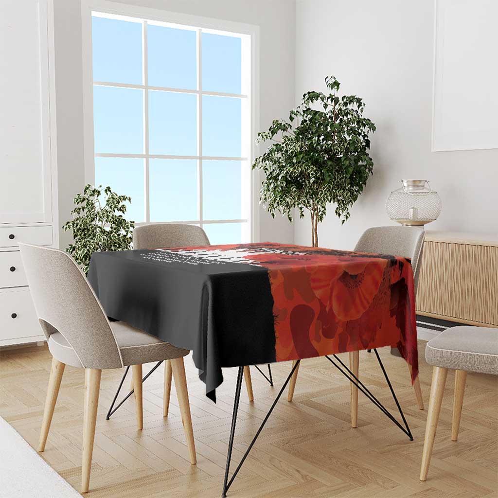 Anzac Day Gallipoli Personalised Tablecloth Red Poppy Flowers