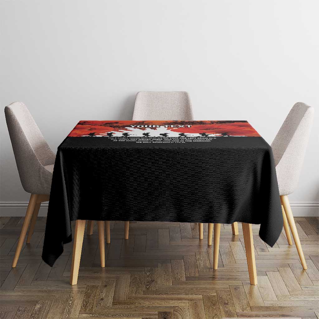 Anzac Day Gallipoli Personalised Tablecloth Red Poppy Flowers