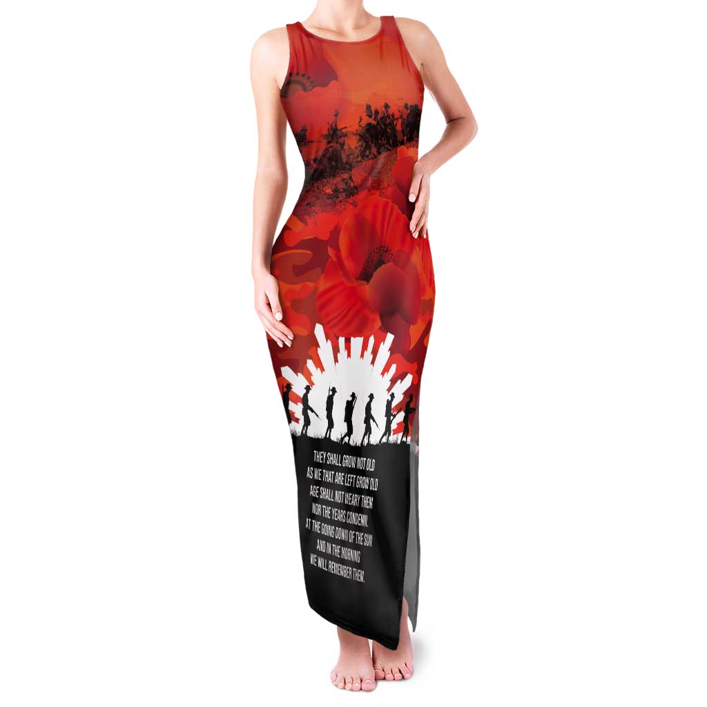 Anzac Day Gallipoli Personalised Tank Maxi Dress Red Poppy Flowers