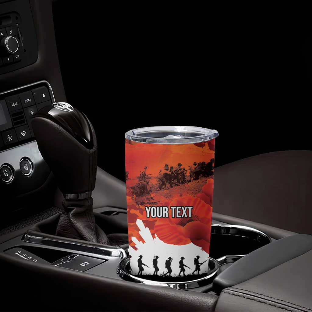 Anzac Day Gallipoli Personalised Tumbler Cup Red Poppy Flowers