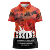 Anzac Day Gallipoli Personalised Women Polo Shirt Red Poppy Flowers LT9 Female Red - Polynesian Pride