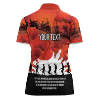 Anzac Day Gallipoli Personalised Women Polo Shirt Red Poppy Flowers LT9 - Polynesian Pride
