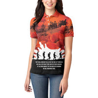 Anzac Day Gallipoli Personalised Women Polo Shirt Red Poppy Flowers LT9 - Polynesian Pride