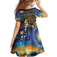 Kiwi-Kookaburra Bird ANZAC Personalised Family Matching Long Sleeve Bodycon Dress and Hawaiian Shirt Aussie Golden Wattle Poppy Flowers LT9 - Polynesian Pride