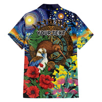 Kiwi-Kookaburra Bird ANZAC Personalised Family Matching Long Sleeve Bodycon Dress and Hawaiian Shirt Aussie Golden Wattle Poppy Flowers LT9 - Polynesian Pride