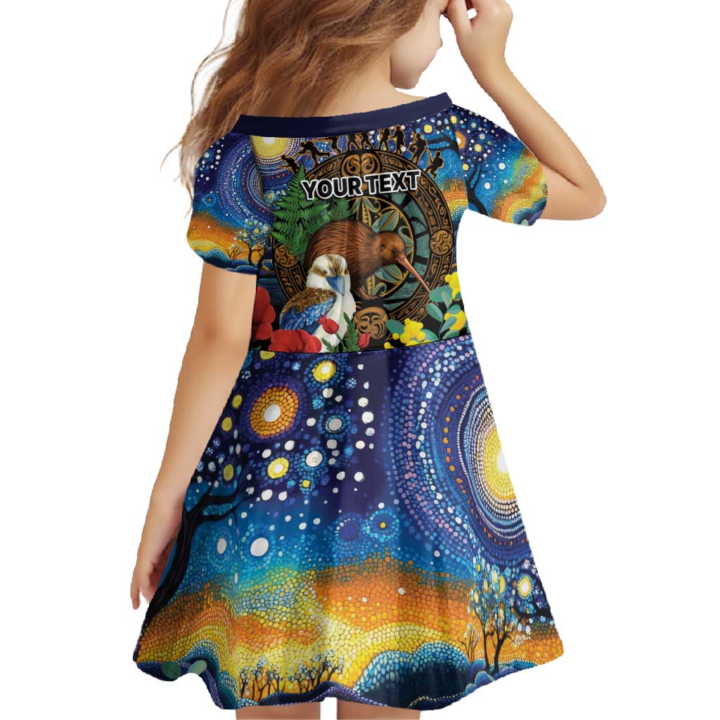 Kiwi-Kookaburra Bird ANZAC Personalised Family Matching Off Shoulder Maxi Dress and Hawaiian Shirt Aussie Golden Wattle Poppy Flowers LT9 - Polynesian Pride