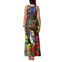 Kiwi-Kookaburra Bird ANZAC Personalised Family Matching Tank Maxi Dress and Hawaiian Shirt Aussie Golden Wattle Poppy Flowers LT9 - Polynesian Pride