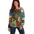 Kiwi-Kookaburra Bird ANZAC Personalised Off Shoulder Sweater Aussie Golden Wattle Poppy Flowers