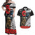 Kiwi-Tui Bird Soldier ANZAC Day Personalised Couples Matching Off Shoulder Maxi Dress and Hawaiian Shirt Maori Silver Fern Motif