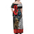 Kiwi-Tui Bird Soldier ANZAC Day Personalised Family Matching Off Shoulder Maxi Dress and Hawaiian Shirt Maori Silver Fern Motif