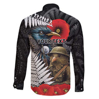 Kiwi-Tui Bird Soldier ANZAC Day Personalised Family Matching Short Sleeve Bodycon Dress and Hawaiian Shirt Maori Silver Fern Motif LT9 - Polynesian Pride