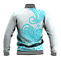 Polynesian Baseball Jacket Tribal Tattoo Aqua Screen Color LT9 - Polynesian Pride