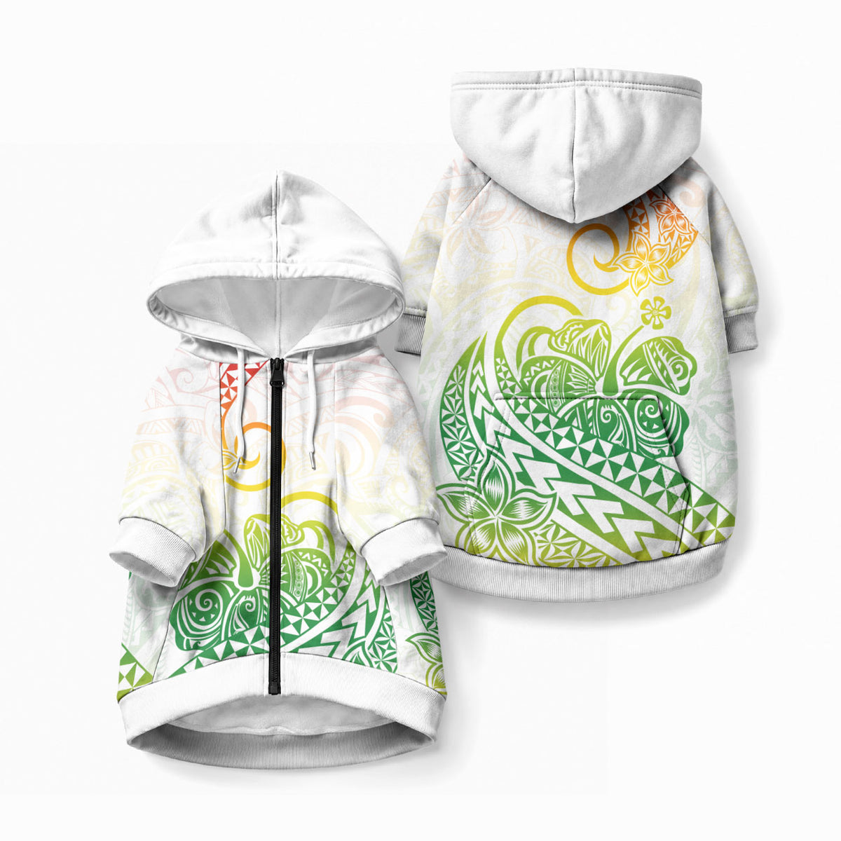 Polynesia Tribal Tattoo Gradient 02 Screen Color Pet Hoodie LT9 Zip-up Gradient - Polynesian Pride