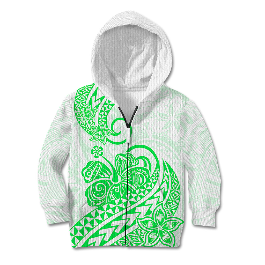 Polynesian Kid Hoodie Tribal Tattoo Green Screen Color LT9 - Polynesian Pride