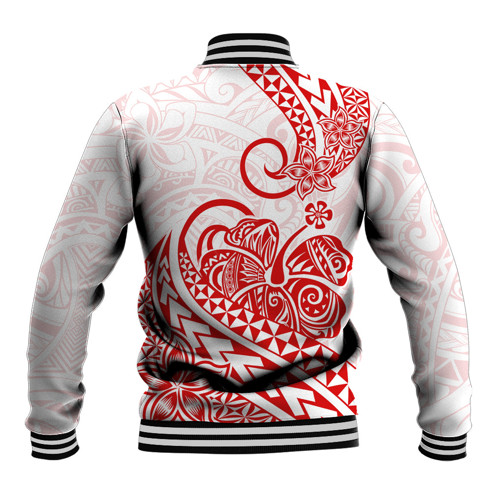 Polynesian Baseball Jacket Tribal Tattoo Red Screen Color LT9 - Polynesian Pride