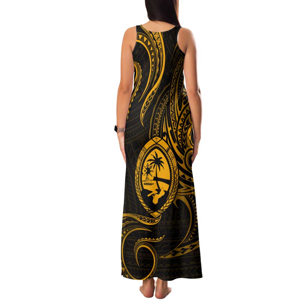 Polynesian Guam Coat of Arms Family Matching Tank Maxi Dress and Hawaiian Shirt Polynesian Tribal Tattoo Gold Version LT9 - Polynesian Pride