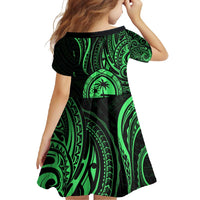 Polynesian Guam Coat of Arms Family Matching Long Sleeve Bodycon Dress and Hawaiian Shirt Polynesian Tribal Tattoo Green Version LT9 - Polynesian Pride