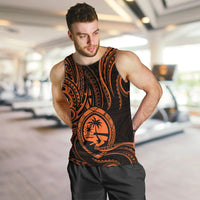 Polynesian Pride Guam Men Tank Top With Polynesian Tribal Tattoo and Coat of Arms Orange Version LT9 - Polynesian Pride