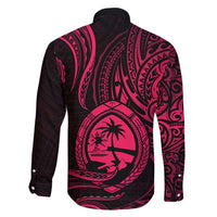 Polynesian Guam Coat of Arms Family Matching Long Sleeve Bodycon Dress and Hawaiian Shirt Polynesian Tribal Tattoo Pink Version LT9 - Polynesian Pride