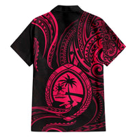 Polynesian Guam Coat of Arms Family Matching Puletasi and Hawaiian Shirt Polynesian Tribal Tattoo Pink Version LT9 - Polynesian Pride